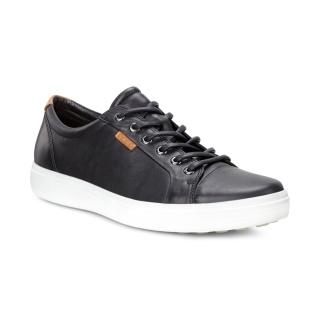 ECCO Sneaker Soft 7 (aus Premium-Leder) schwarz/weiss Herren